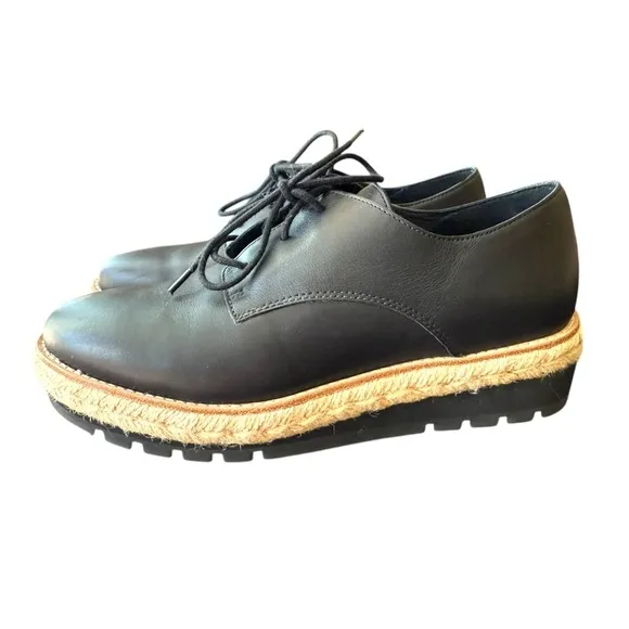 Like new! ▶️ Eileen Fisher ◀️  Everly Derby Leather Shoes Platform /Wedge