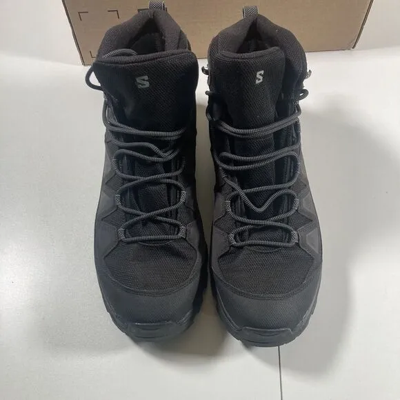 LikeNew Salomon Hiking Boots 14 Black Phantom Magnet Quest Rove GORE-TEX Leather