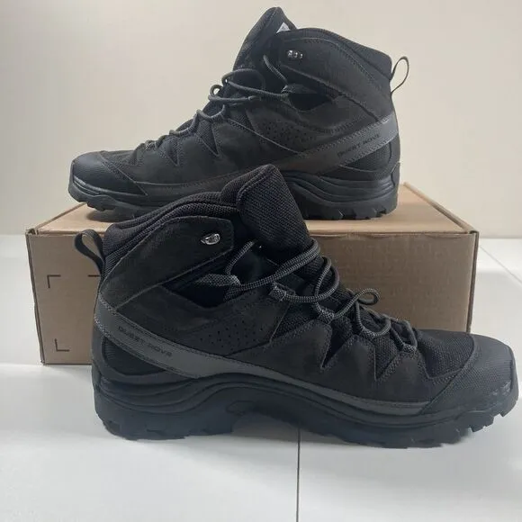 LikeNew Salomon Hiking Boots 14 Black Phantom Magnet Quest Rove GORE-TEX Leather