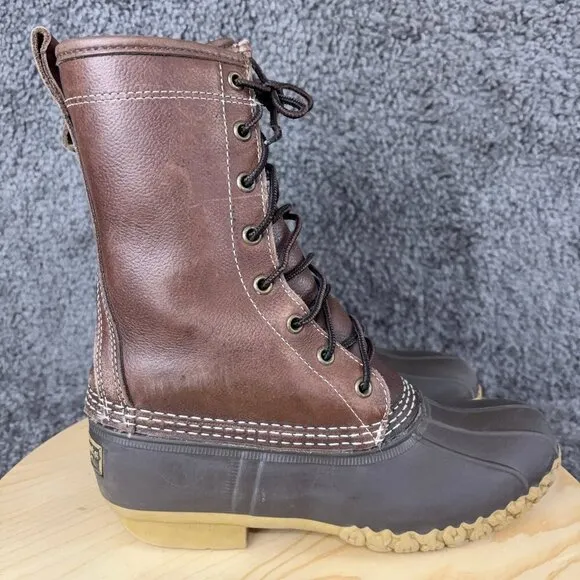 LL Bean Boot Shearling Lined Women 7.5 Waterproof Full Grain Leather Made in USA