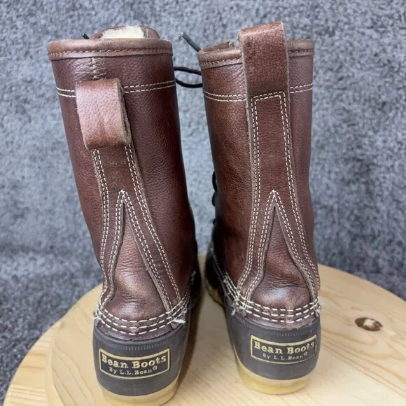 LL Bean Boot Shearling Lined Women 7.5 Waterproof Full Grain Leather Made in USA
