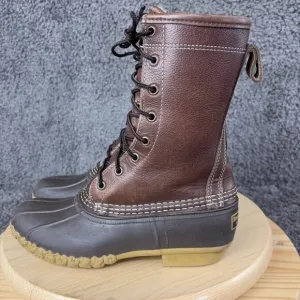 LL Bean Boot Shearling Lined Women 7.5 Waterproof Full Grain Leather Made in USA