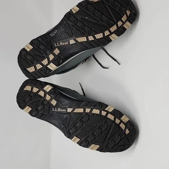 L.L. Bean Men's Primaloft Waterproof Gray Black Lace Up‎ Hiking Boots 12 Wide