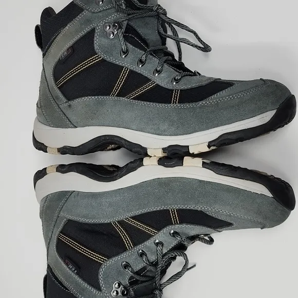 L.L. Bean Men's Primaloft Waterproof Gray Black Lace Up‎ Hiking Boots 12 Wide