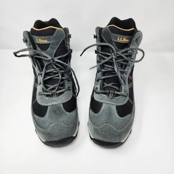 L.L. Bean Men's Primaloft Waterproof Gray Black Lace Up‎ Hiking Boots 12 Wide