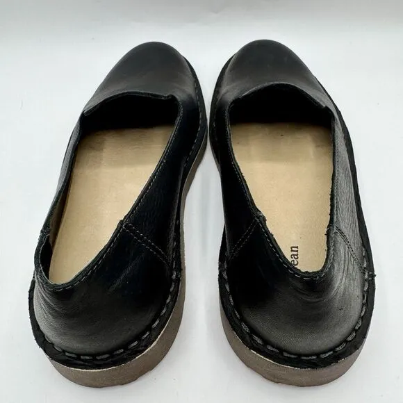 LL Bean Stonington Loafers Casual Slip Ons Women’s 9.5 M Black Leather