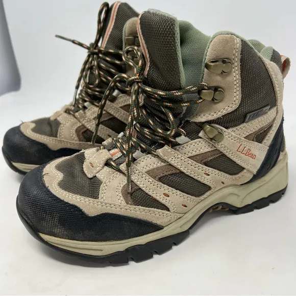 LL BEAN Women's Hiking DRI-LEX 2 Zone Comfort Suede Shoes Boots Size 7 Medium