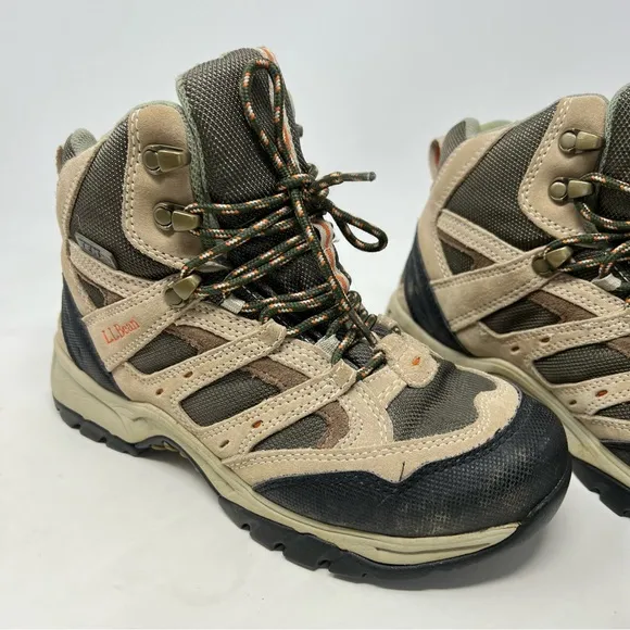 LL BEAN Women's Hiking DRI-LEX 2 Zone Comfort Suede Shoes Boots Size 7 Medium