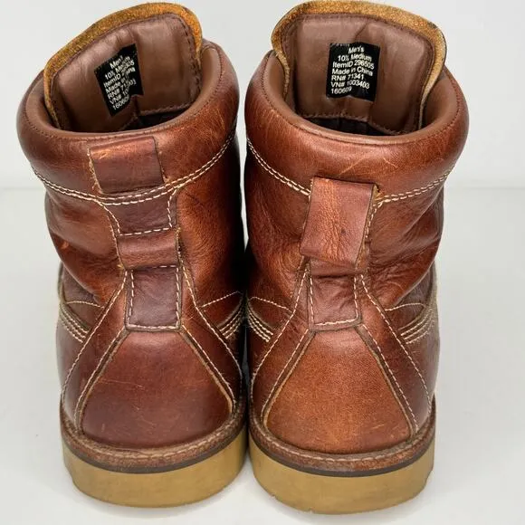 LL Bean Boots Mens Size 10.5 Brown Leather East Point Waterproof Tek 2.0 Moc Toe