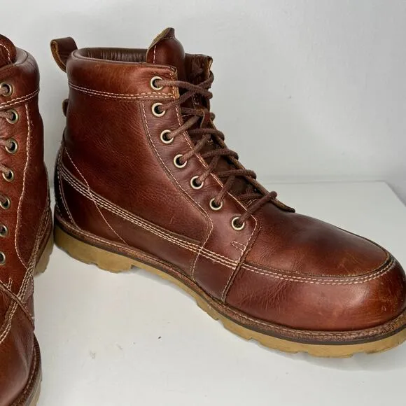 LL Bean Boots Mens Size 10.5 Brown Leather East Point Waterproof Tek 2.0 Moc Toe