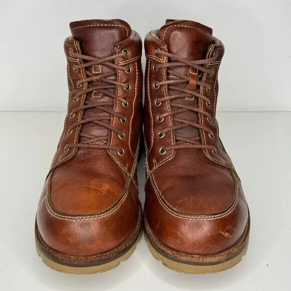 LL Bean Boots Mens Size 10.5 Brown Leather East Point Waterproof Tek 2.0 Moc Toe