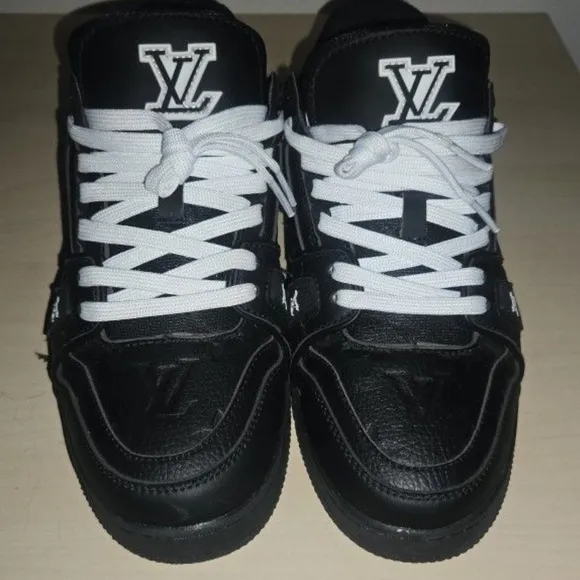 Louis Vuitton Black Sneakers with Durable Rubber Sole