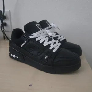 Louis Vuitton Black Sneakers with Durable Rubber Sole