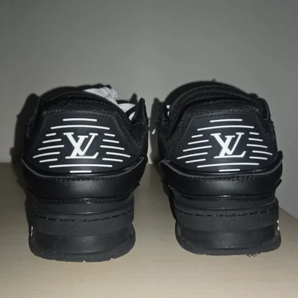 Louis Vuitton Black Sneakers with Durable Rubber Sole