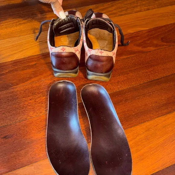 Louis Vuitton Burgandy Mini Lin Sneakers