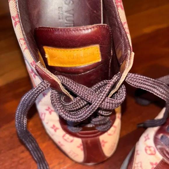 Louis Vuitton Burgandy Mini Lin Sneakers