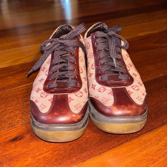 Louis Vuitton Burgandy Mini Lin Sneakers
