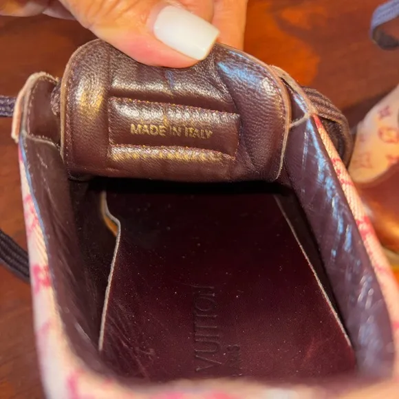Louis Vuitton Burgandy Mini Lin Sneakers