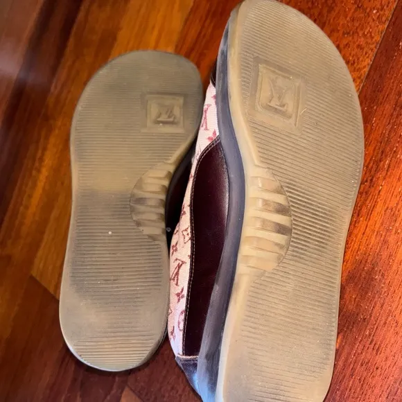 Louis Vuitton Burgandy Mini Lin Sneakers