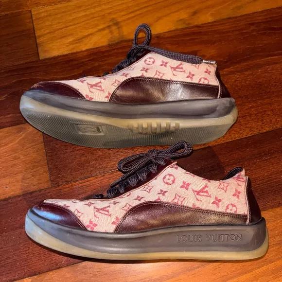 Louis Vuitton Burgandy Mini Lin Sneakers