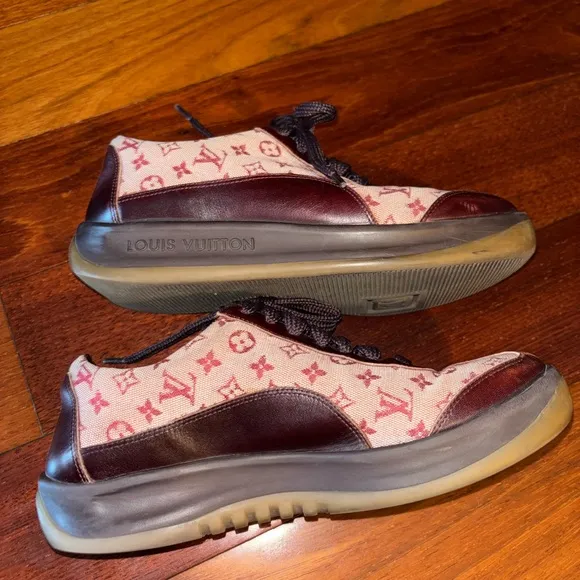 Louis Vuitton Burgandy Mini Lin Sneakers