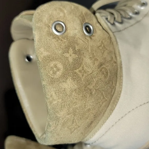 Louis Vuitton Wedge Boot Sneakers Cream/Brown‎ Canvas/Leather Women's 36 (5.5)