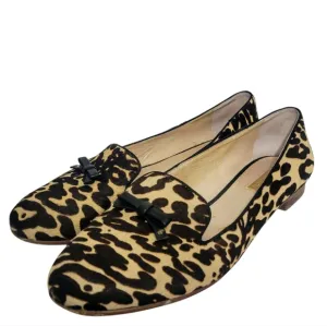 Louise et Cie Women's Anniston Cheetah Print Calf Skin Bow Flats Size 9