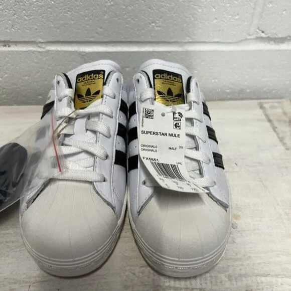 M 4 WMN 5.5 Adidas Originals Superstar Mule Shoes White/Black FX5851 slip on