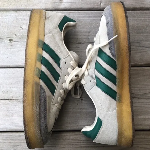 M7 W8 Adidas Clarks Sambas Ronnie Fieg Chalk Sneakers White Green Gum Sole