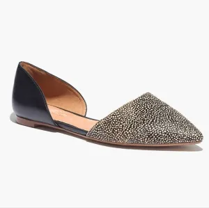 Madewell D'Orsay Dotted Calf Hair Leather Flats Size 7