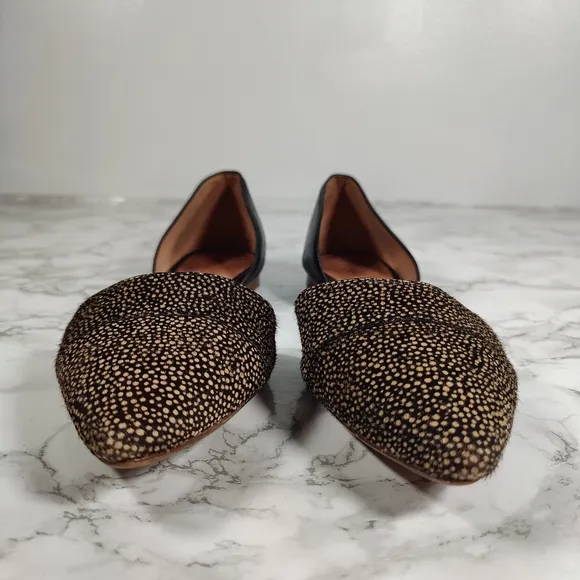 Madewell D'Orsay Dotted Calf Hair Leather Flats Size 7