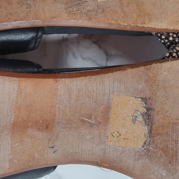 Madewell D'Orsay Dotted Calf Hair Leather Flats Size 7