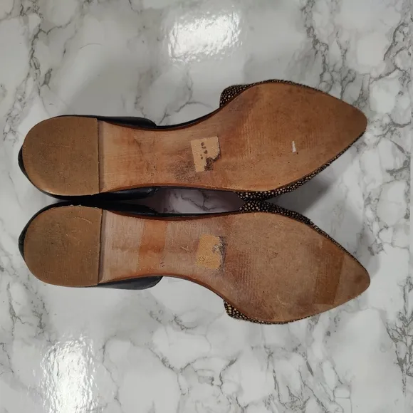 Madewell D'Orsay Dotted Calf Hair Leather Flats Size 7