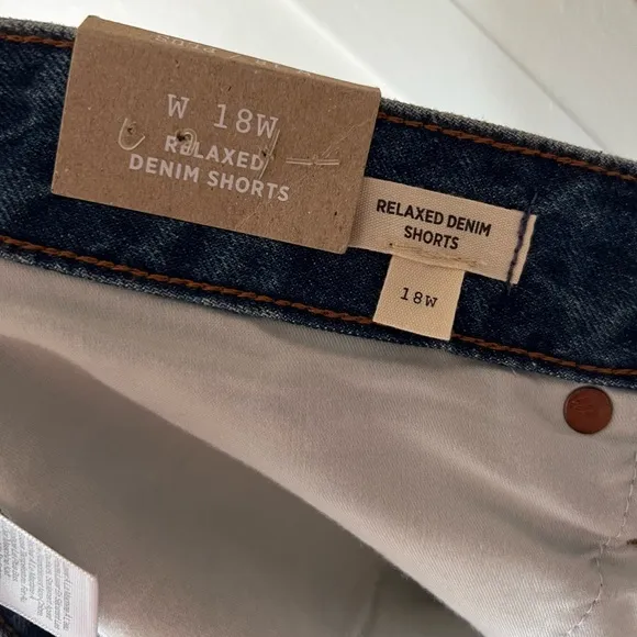 Madewell Relaxed Denim Women’s NWT Plus Size‎ Jean Shorts Size 18