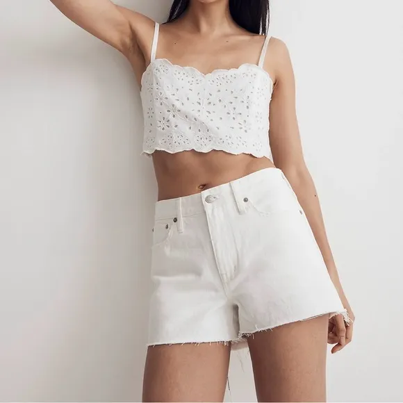 Madewell Relaxed White Denim Women’s NWT‎ Jean Shorts Size 30