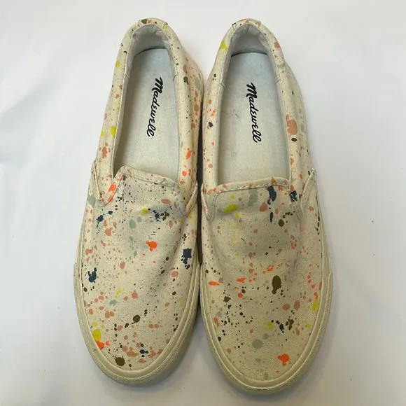 Madewell Sidewalk Slip-On Paint Splattered Women's Sneakers-Size 7