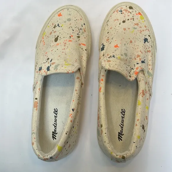 Madewell Sidewalk Slip-On Paint Splattered Women's Sneakers-Size 7