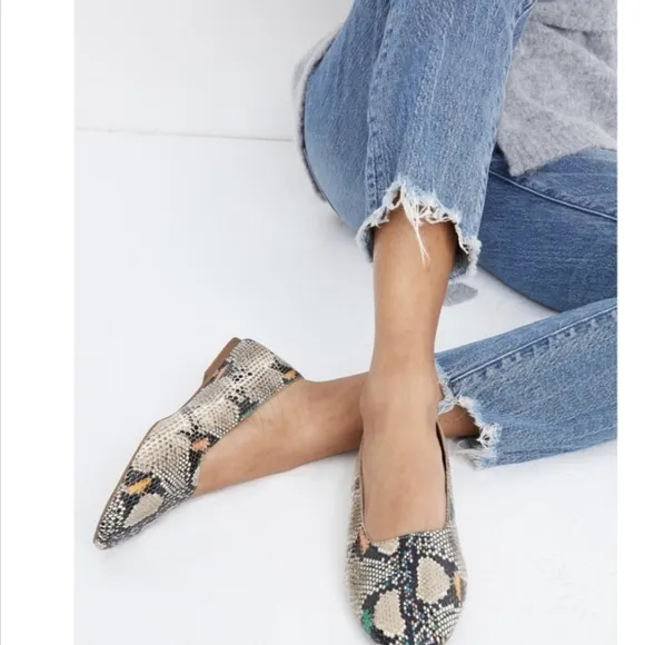Madewell The Cory Flat in Snake Embossed Leather 6