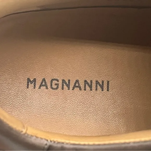 Magnanni Lace Up Sneaker - Gray Leather - Size 13