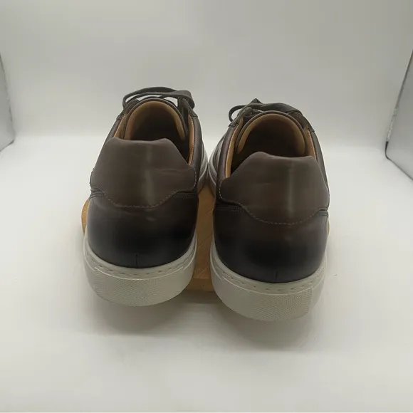 Magnanni Lace Up Sneaker - Gray Leather - Size 13