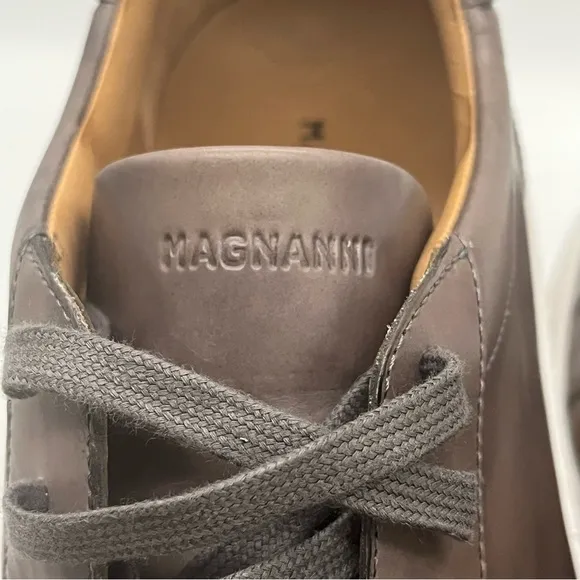 Magnanni Lace Up Sneaker - Gray Leather - Size 13