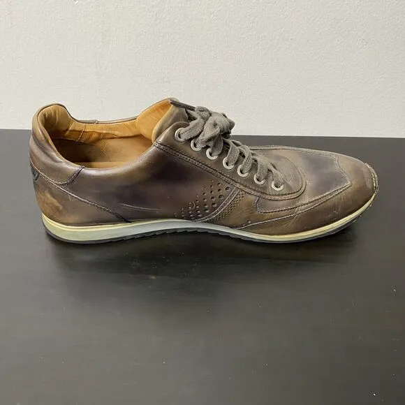 Magnanni Shoes Mens Size 8M Christian 15745 Brown Leather Lace Up Casual Sneaker