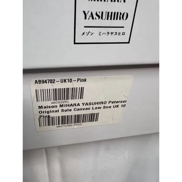 MAISON MIHARA YASUHIRO &quot;PETERSON&quot; OG SOLE CANVAS LOW-TOP SNEAKER (PINK/WHITE)