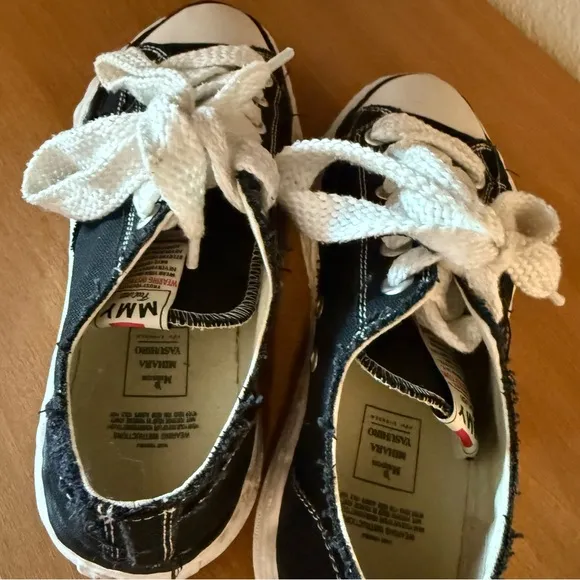 MAISON MIHARA YASUHIRO Black Hank OG Sole Canvas Low-Top Sneakers Size 41