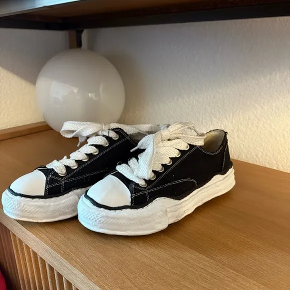 MAISON MIHARA YASUHIRO Black Hank OG Sole Canvas Low-Top Sneakers Size 41