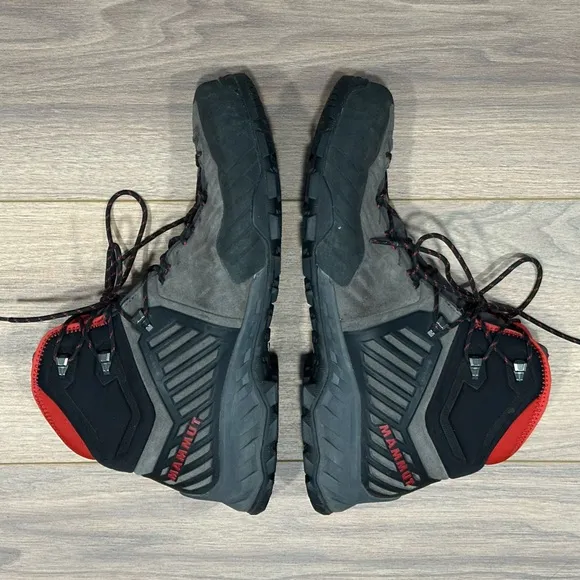 Mammut Alnasca Pro II Mid GTX Mens Approach in Black/Gray/Red - Size 12.5