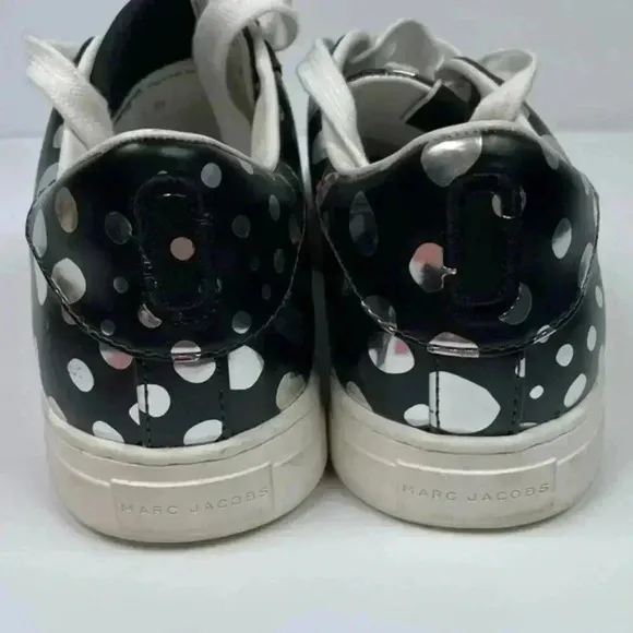 Marc Jacobs Black And Silver Polka Dot Empire‎ Dotted Low-Top Sneakers