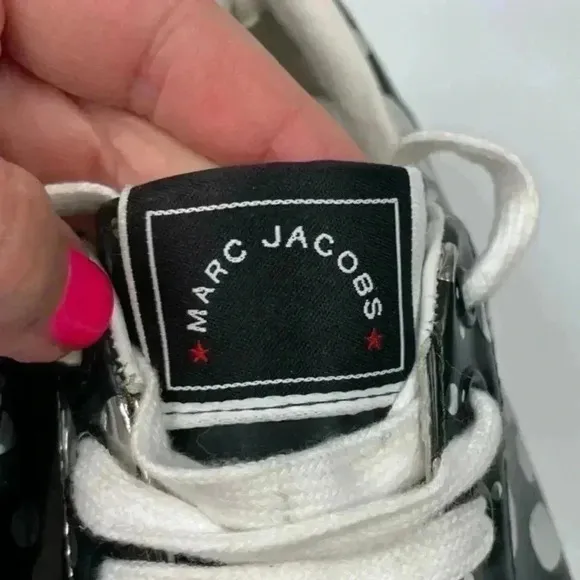Marc Jacobs Black And Silver Polka Dot Empire‎ Dotted Low-Top Sneakers