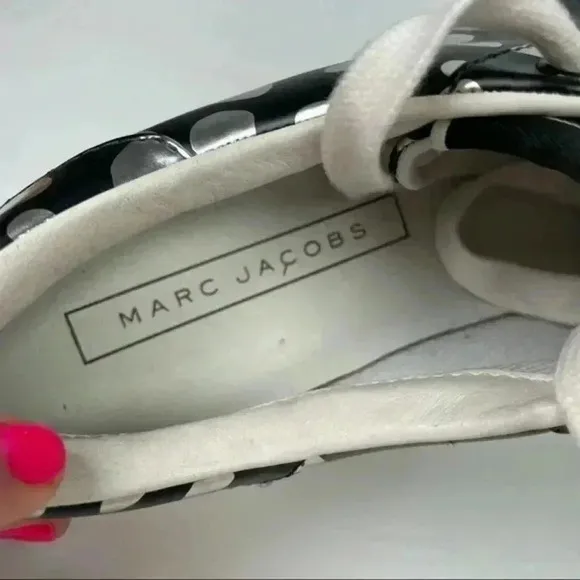 Marc Jacobs Black And Silver Polka Dot Empire‎ Dotted Low-Top Sneakers
