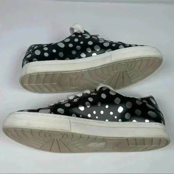 Marc Jacobs Black And Silver Polka Dot Empire‎ Dotted Low-Top Sneakers